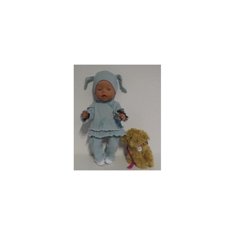 broek set groen veren baby born 43cm
