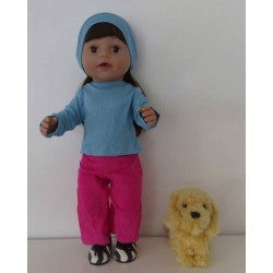 broek set roze baby born 43cm