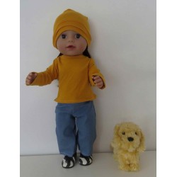 broek setoker geel  baby born 43cm