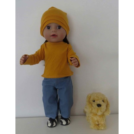 broek setoker geel  baby born 43cm