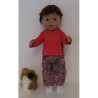 broek set grijs roosjes  baby born 43cm
