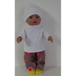 broek set grijs vogels baby born 43cm