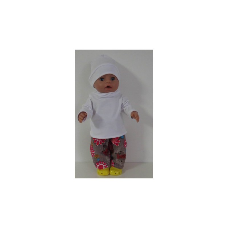 broek set grijs vogels baby born 43cm