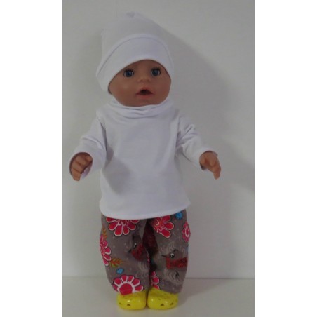 broek set grijs vogels baby born 43cm