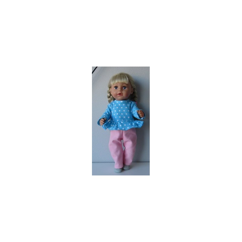 broek set blaue sterren roezel baby born 43cm