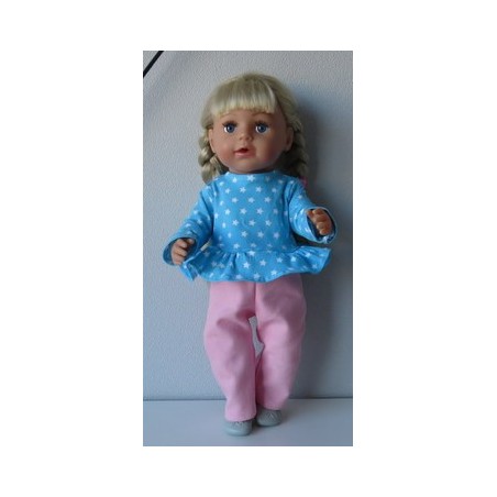 broek set blaue sterren roezel baby born 43cm