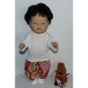 broek set rood bloemen baby born 43cm