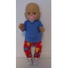 broek set rood cijfers baby born 43cm
