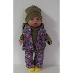 luxe broek set racing baby born 43cm