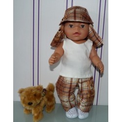 broek set bruin koala baby born 43cm