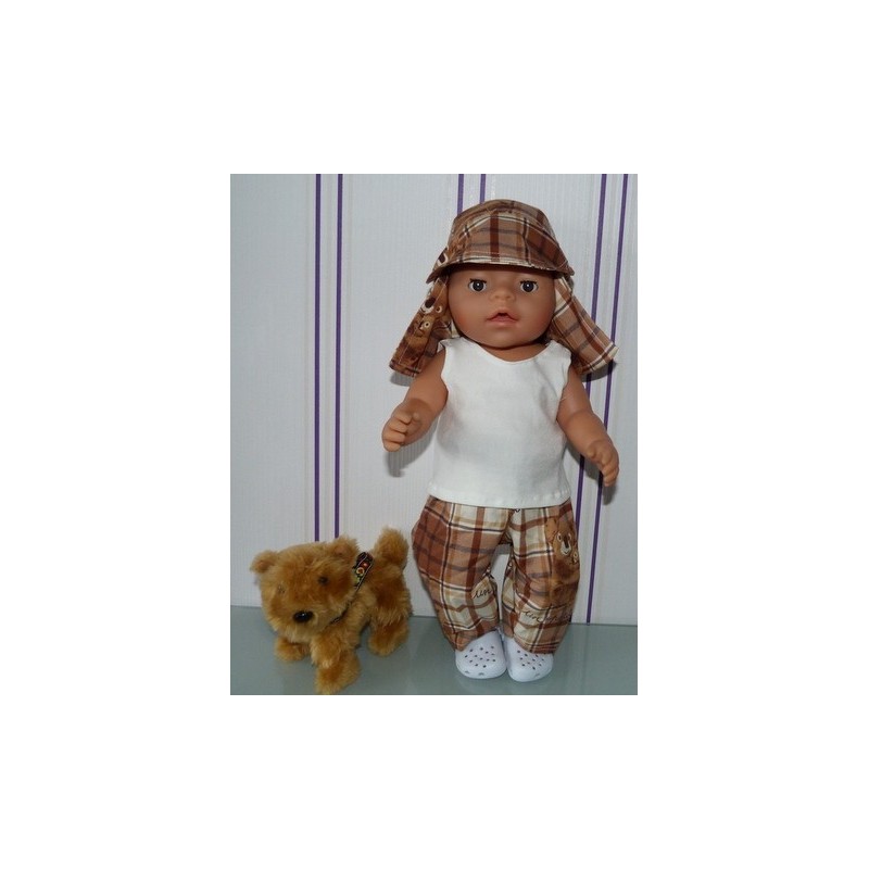 broek set bruin koala baby born 43cm