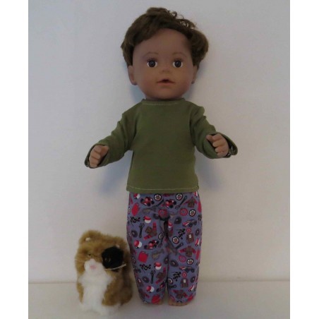 broek set racing baby born 43cm