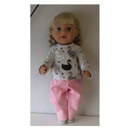 broek set zwanen baby born 43cm