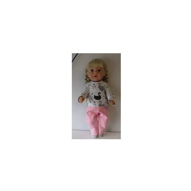 broek set zwanen baby born 43cm