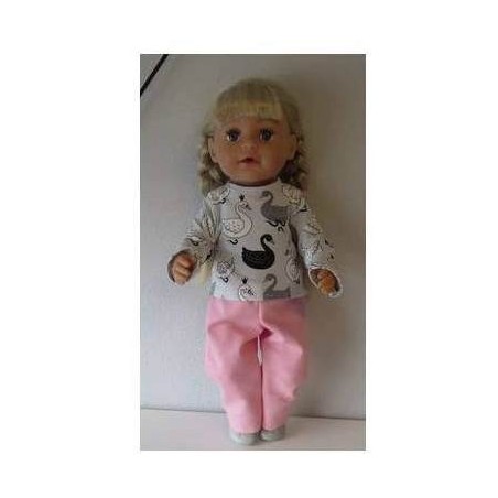 broek set zwanen baby born 43cm
