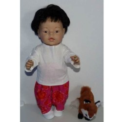 broek set roze met oranje bloemen baby born 43cm