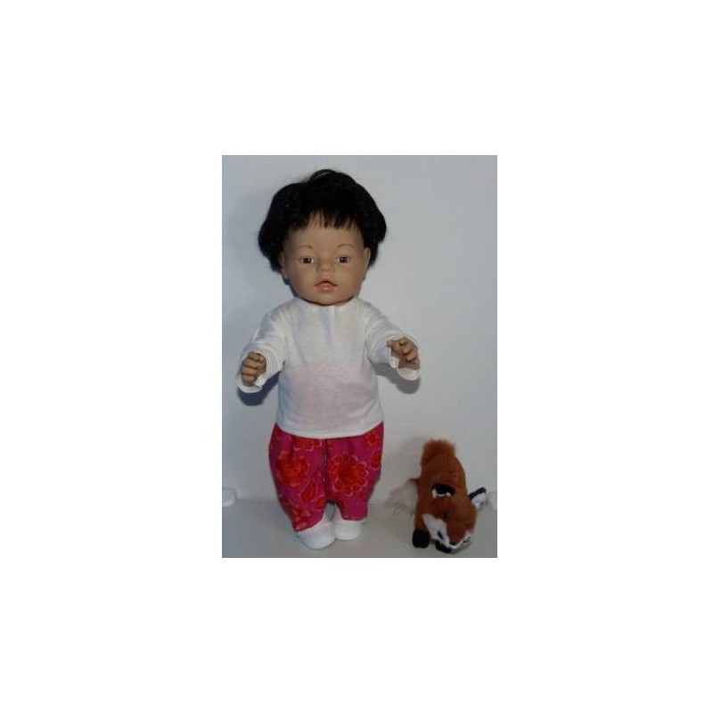 broek set roze met oranje bloemen baby born 43cm
