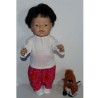 broek set roze met oranje bloemen baby born 43cm