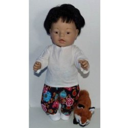 broek set zwart met bloemen baby born 43cm