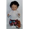 broek set zwart met bloemen baby born 43cm