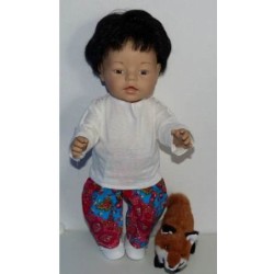 broek set blauw met bloemen baby born 43cm