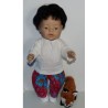 broek set blauw met bloemen baby born 43cm