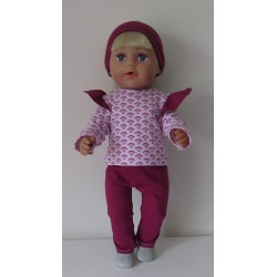 broek set roze hartje baby born 43cm