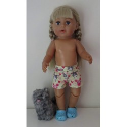 korte broek geel muis baby born 43cm
