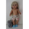 korte broek geel muis baby born 43cm