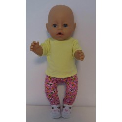 broek set roze vlinders  baby born 43cm