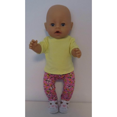 broek set roze vlinders  baby born 43cm