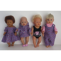gift set grijs met lila bloemen baby born 43cm