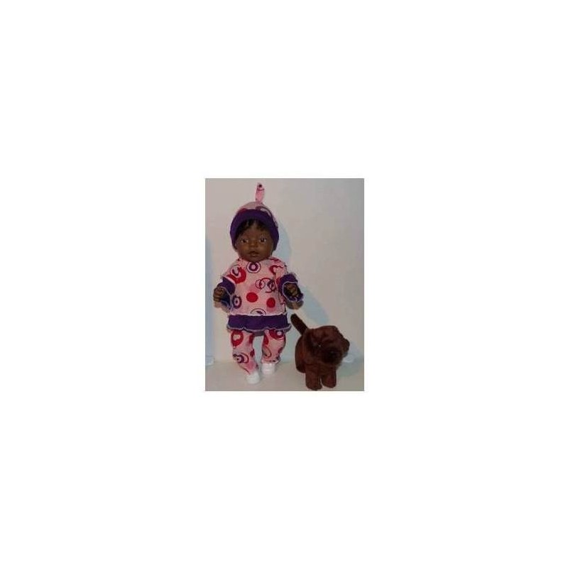 broek set roze met gekleurd baby born 43cm