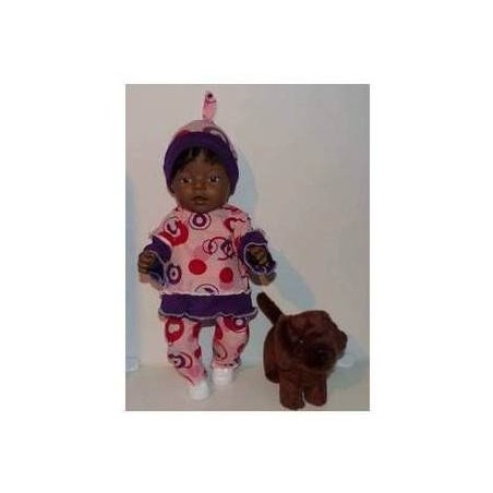 broek set roze met gekleurd baby born 43cm