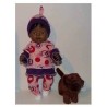 broek set roze met gekleurd baby born 43cm