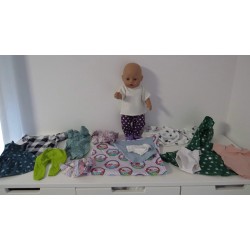 kado set roze stippen baby born 43cm