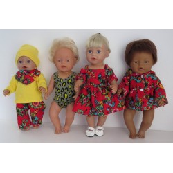 gift set rood bloemen  baby born 43cm