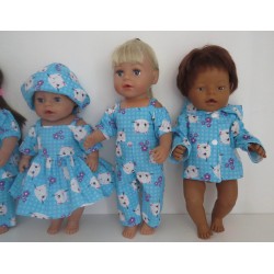 gift set blauw kat  baby born 43cm