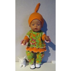 broek set groen fantasy dieren oranje baby born 43cm