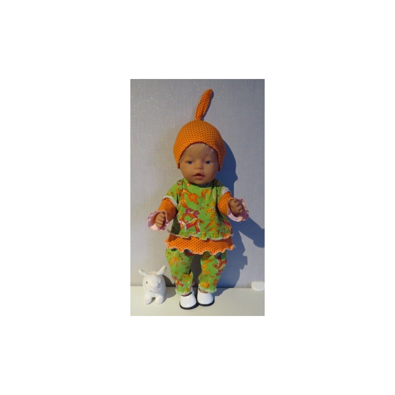 broek set groen fantasy dieren oranje baby born 43cm