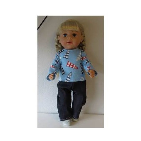 broek set vuurtorens baby born 43cm