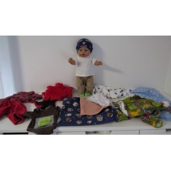 kado set donker blauw uilen baby born 43cm