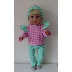 broek set roze met groen baby born 43cm