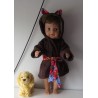 badjas bruin met rood piraat baby born 43cm