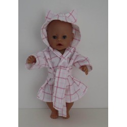 ochtendjas roze geruit baby born 43cm