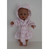 ochtendjas roze geruit baby born 43cm