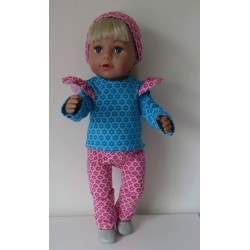 broek set roze blauw baby born 43cm