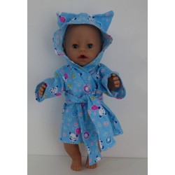 ochtendjas licht blauw panda baby born 43cm