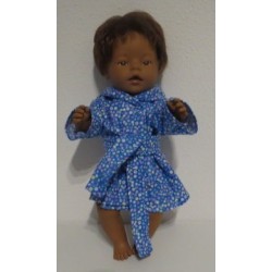 ochtendjas blauw met stippen baby born 43cm