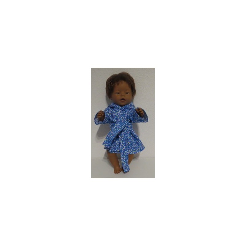ochtendjas blauw met stippen baby born 43cm